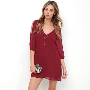 Lulu's Wine Red Shift Dress